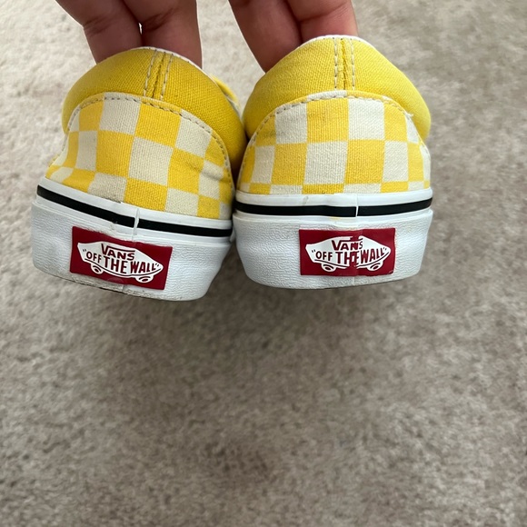 Yellow Checkered classic Slip On Vans - Picture 4 of 11